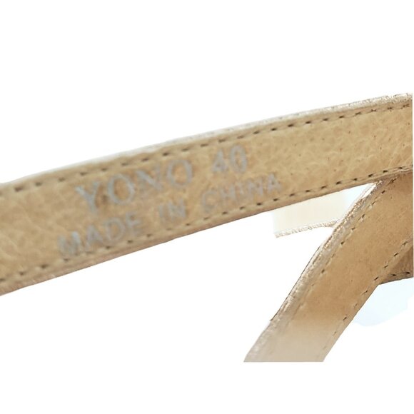 Chocolat Blu Yoyo Sandal Gold Metallic Leather Strappy Flip Flop EU 40 US 9-9.5 - Picture 6 of 9